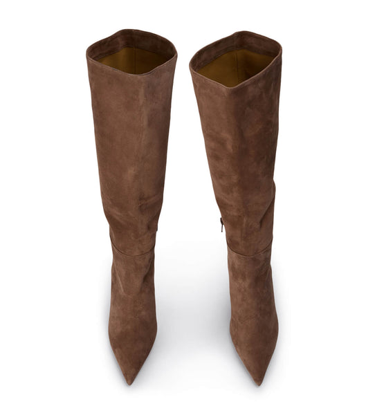 Brown Tony Bianco Drake Saddle Suede 9.5cm Knee High Boots | UILND37076