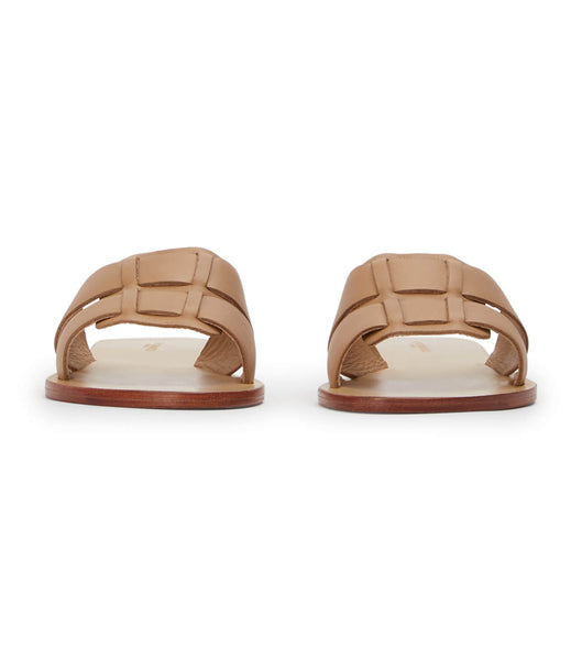 Brown Tony Bianco Force Camel 1cm Flat Sandals | ILJVR90887