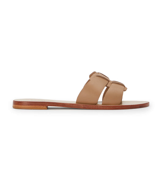 Brown Tony Bianco Force Camel 1cm Flat Sandals | ILJVR90887