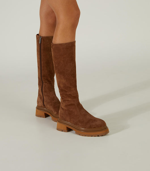 Brown Tony Bianco Hitch Saddle Suede 5.5cm Mid Calf Boots | TILPQ99921