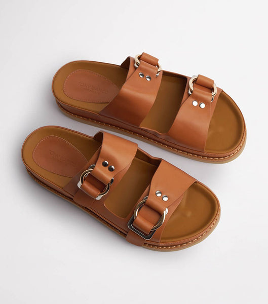 Brown Tony Bianco Hunter Tan Como 3.5cm Slides | ILEGJ71399