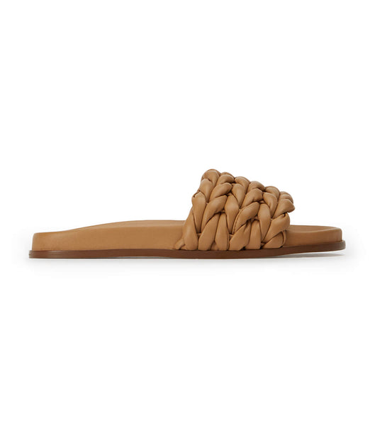 Brown Tony Bianco Layton Biscuit Nappa Flat Sandals | DILVO46608