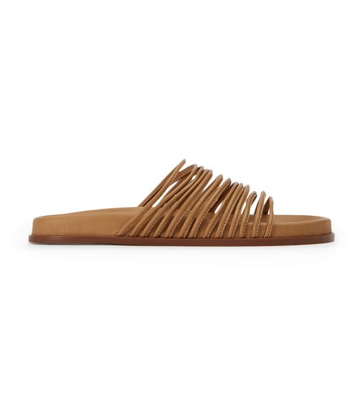 Brown Tony Bianco Libi Biscuit Nappa Slides | ILEGJ16613