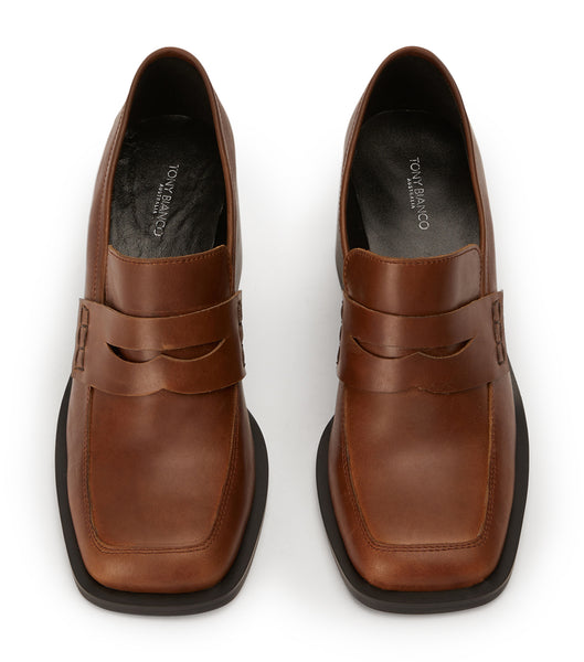 Brown Tony Bianco Lomax Cognac 6.5cm Loafers | LILSX92451