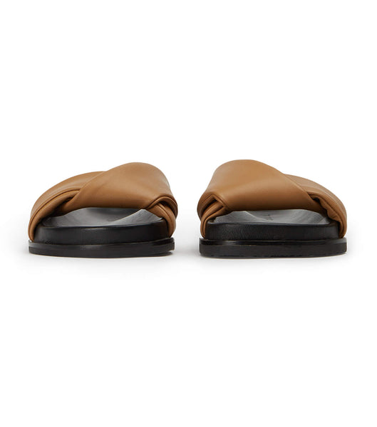 Brown Tony Bianco Lora Biscuit Nappa 1.5cm Slides | ILEAH62250