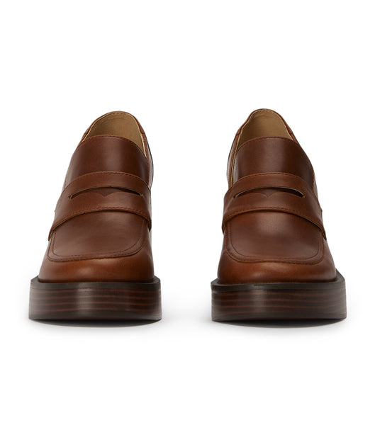 Brown Tony Bianco Taranto Cognac 9cm Loafers | ILXMI82874