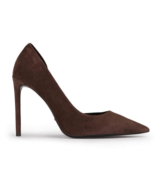 Chocolate Tony Bianco Alyx Espresso Suede 10.5cm Event Heels | LILSX57744