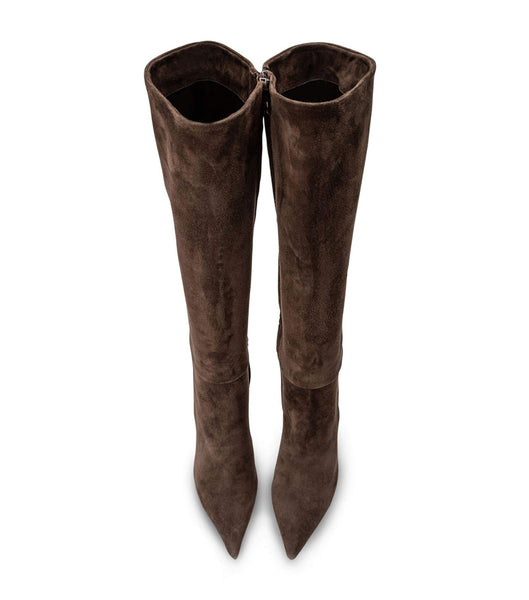 Chocolate Tony Bianco Apollo Espresso Suede 10.5cm Mid Calf Boots | TILPQ89003