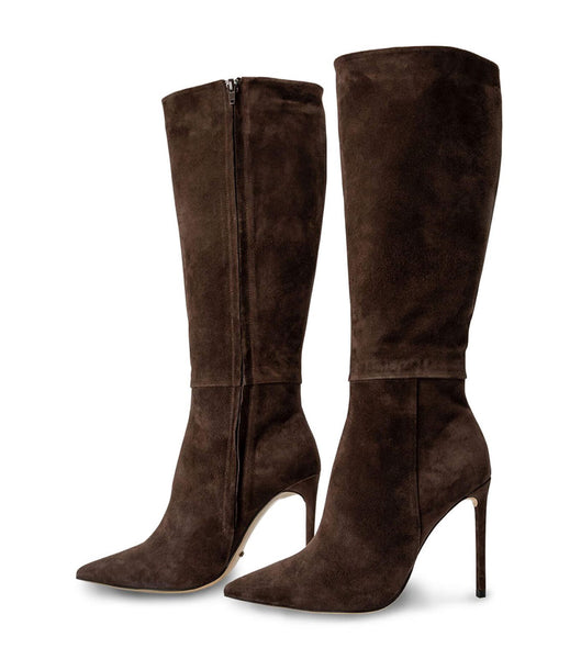 Chocolate Tony Bianco Apollo Espresso Suede 10.5cm Mid Calf Boots | TILPQ89003