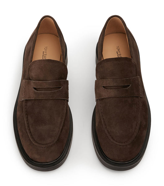 Chocolate Tony Bianco Cherish Espresso Suede 4.5cm Loafers | QILUV71934