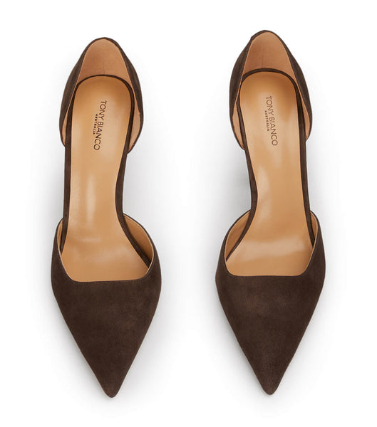 Chocolate Tony Bianco Gala Espresso Suede 10cm Event Heels | TILWZ61370