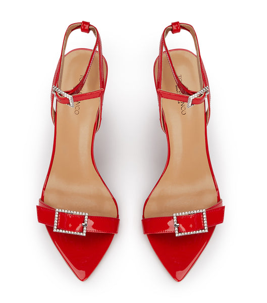 Deep Red Tony Bianco Mopsy Scarlet Patent 10.5cm Event Heels | ILEGJ31942