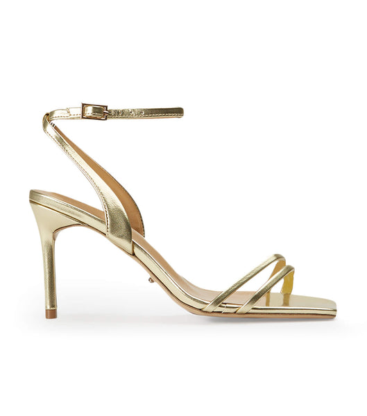 Gold / Metal Tony Bianco Camelia Gold Nappa Metallic 8.5cm Low Heels | DILVO26829