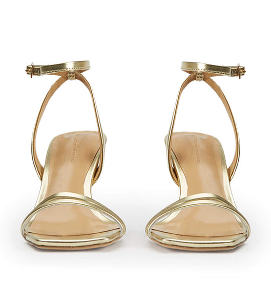 Gold / Metal Tony Bianco Camelia Gold Nappa Metallic 8.5cm Bridal Heels | PILER21502