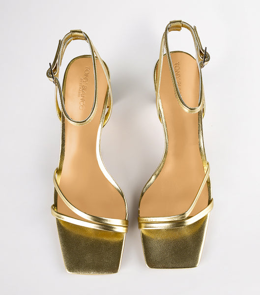 Gold / Metal Tony Bianco Corso Gold Nappa Metallic 8.5cm Low Heels | DILVO78576