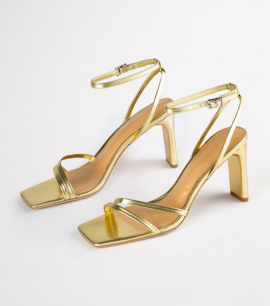 Gold / Metal Tony Bianco Corso Gold Nappa Metallic 8.5cm Low Heels | DILVO78576