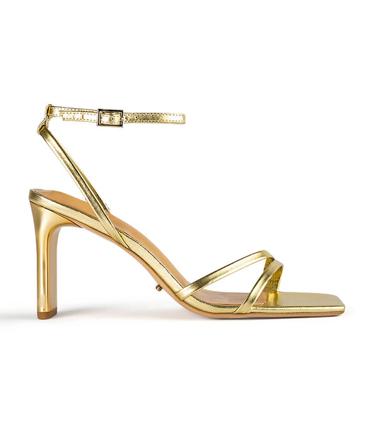 Gold / Metal Tony Bianco Corso Gold Nappa Metallic 8.5cm Strappy Heels | ILNZX23440