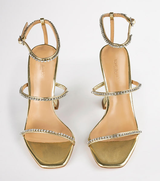 Gold / Metal Tony Bianco Shy Gold Nappa Metallic 10.5cm Bling Heels | BILSO90506