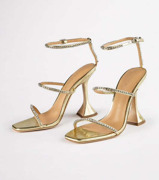 Gold / Metal Tony Bianco Shy Gold Nappa Metallic 10.5cm Bling Heels | BILSO90506