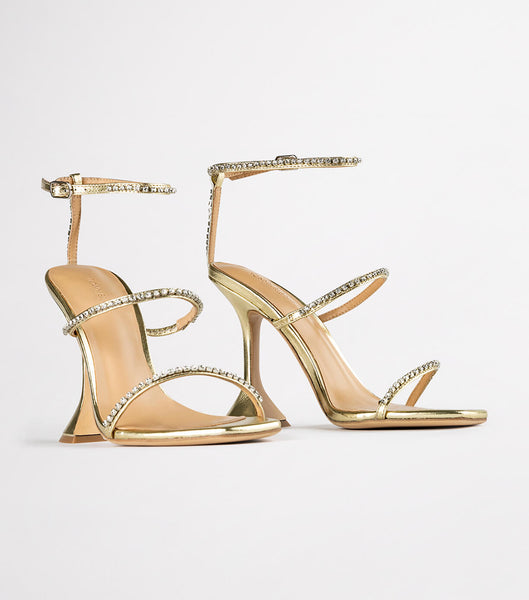 Gold / Metal Tony Bianco Shy Gold Nappa Metallic 10.5cm Bling Heels | BILSO90506