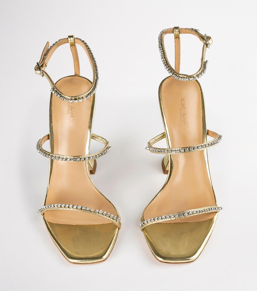 Gold / Metal Tony Bianco Skye Gold Nappa Metallic 10.5cm Bling Heels | ILNEJ25373