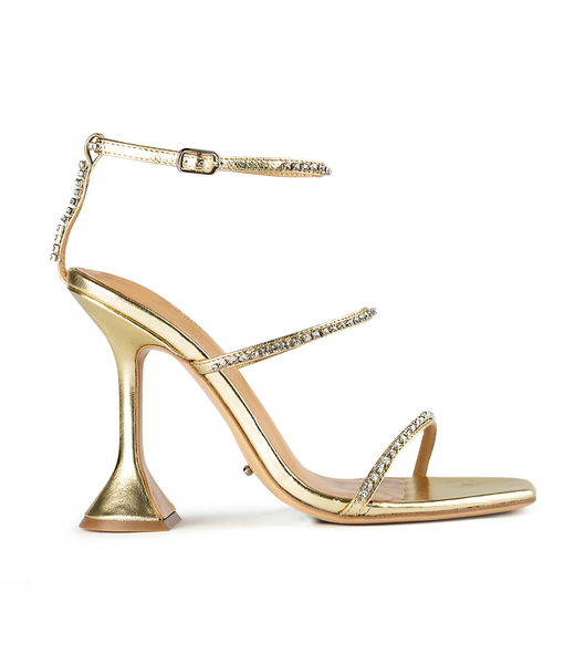 Gold / Metal Tony Bianco Skye Gold Nappa Metallic 10.5cm Strappy Heels | QILUV95335