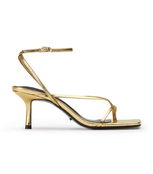 Gold Tony Bianco Avi Gold Foil 6.5cm Low Heels | BILSD24760