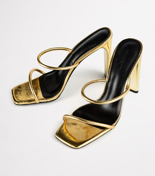 Gold Tony Bianco Florence Gold Foil 11cm Event Heels | ILCIF96917