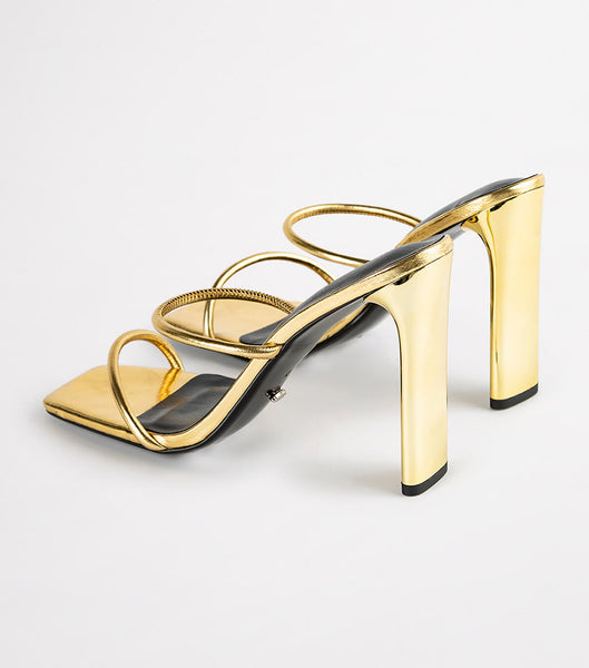 Gold Tony Bianco Florence Gold Foil 11cm Event Heels | ILCIF96917