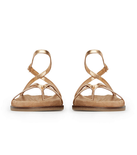 Gold Tony Bianco Lucie Antique Gold Nappa 1.5cm Sandals | ILQCS91200