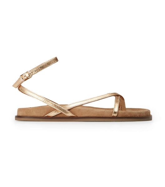 Gold Tony Bianco Lucie Antique Gold Nappa 1.5cm Sandals | ILQCS91200