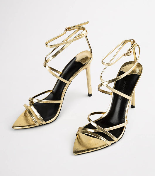 Gold Tony Bianco Marcy Gold Foil 10.5cm Event Heels | GILUC42787