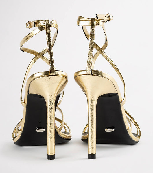 Gold Tony Bianco Marcy Gold Foil 10.5cm Event Heels | GILUC42787