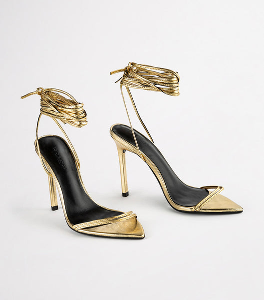 Gold Tony Bianco Millie Gold Foil 10.5cm Event Heels | BILSD23927