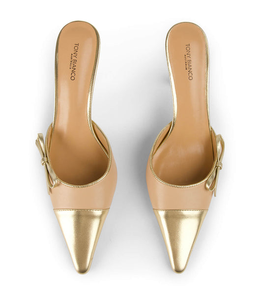 Gold Tony Bianco Shirley Beech/Gold 8cm Event Heels | ILXMI67784