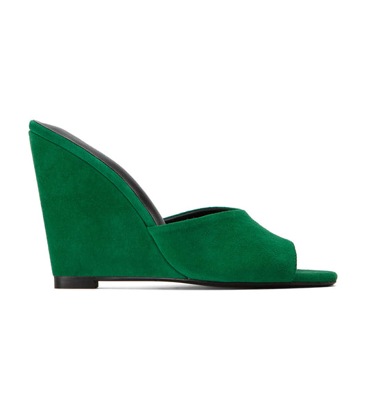 Green Tony Bianco Galaxy Jade Suede 11cm Wedges | ILJZR35880