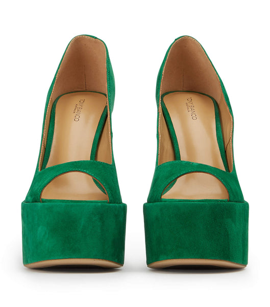 Green Tony Bianco Jolee Jade Suede 15cm Platform Shoes | ILCVG17522