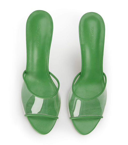 Green Tony Bianco Riana Clear Vinylite/Acid Green 9.5cm Stiletto Heels | AILWC97090