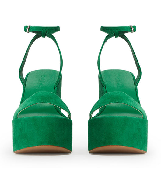 Green Tony Bianco Vesna Jade Suede 13cm Platform Shoes | DILKV44039