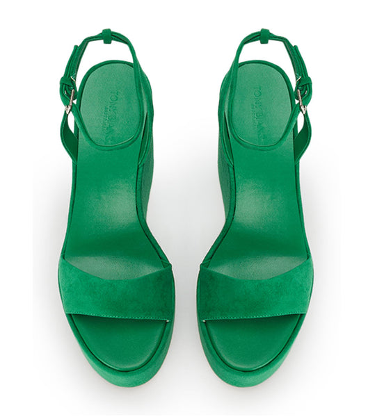 Green Tony Bianco Vesna Jade Suede 13cm Wedges | ILJVR24190