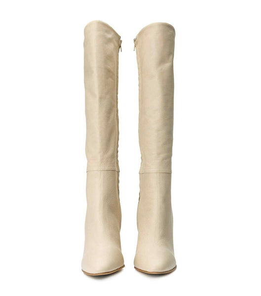 Light Yellow Tony Bianco Bellez Vanilla Venice 9.5cm Mid Calf Boots | ILJKU90589