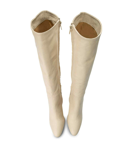 Light Yellow Tony Bianco Bellez Vanilla Venice 9.5cm Knee High Boots | XILGW23014