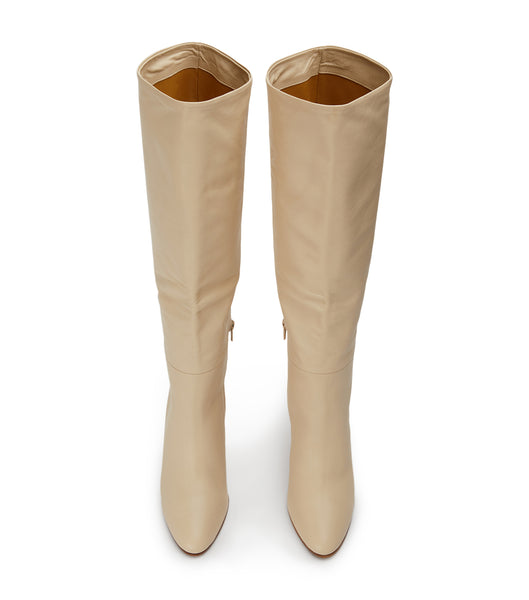 Light Yellow Tony Bianco Boss Vanilla Venice 9.5cm Knee High Boots | BILSD49676