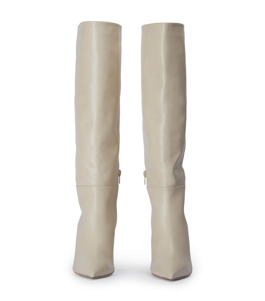 Light Yellow Tony Bianco Drake Vanilla Capretto 9.5cm Knee High Boots | ILZDE18449