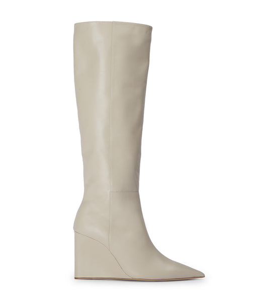 Light Yellow Tony Bianco Drake Vanilla Capretto 9.5cm Knee High Boots | ILZDE18449