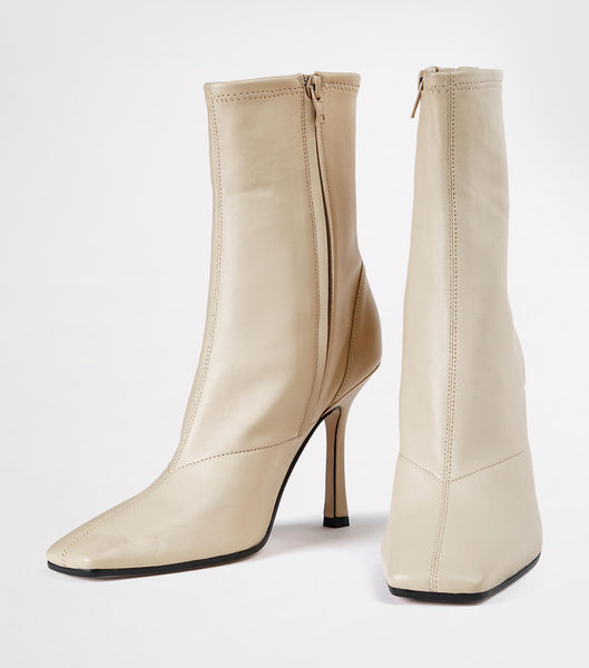 Light Yellow Tony Bianco Halsey Vanilla Nappa 10.5cm Ankle Boots | PILER82013