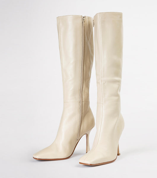 Light Yellow Tony Bianco Havana Vanilla Nappa 10.5cm Stiletto Boots | BILSO44978