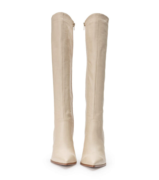 Light Yellow Tony Bianco Lucille Vanilla Venice 10.3cm Knee High Boots | AILDF13261