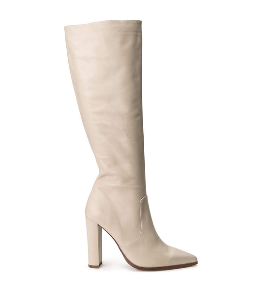 Light Yellow Tony Bianco Lucille Vanilla Venice 10.3cm Knee High Boots | AILDF13261