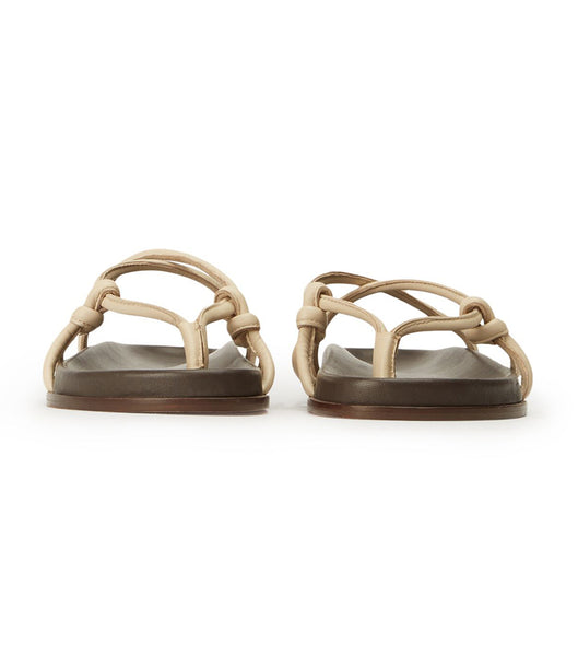 Light Yellow Tony Bianco Luelle Vanilla Nappa Flat Sandals | EILHC32403